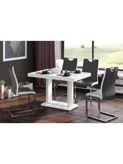 QUADRO 120 LESK luxusný rozkladací jedálenský stôl 2v1 biela